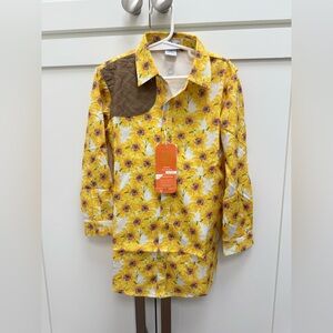 Sunflower Patterned Blue Quail Toddler Dress